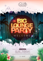 Wall Mural - Summer party poster design. Big lounge party