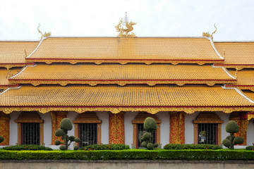 Wall Mural - Beautiful Thai Chapel Architecture of Wat Nan Ta Ram Temple in Thailand