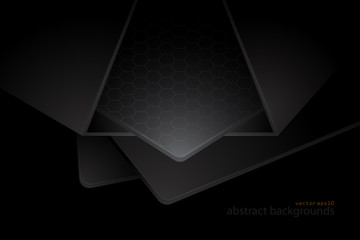 Canvas Print - Shaped steel scene vector abstract wallpaper on a black backgrounds