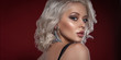 © tatyaby - Glamorous Beauty portrait of a superb blonde girl. Bright makeup, chubby lips. Chic decoration.