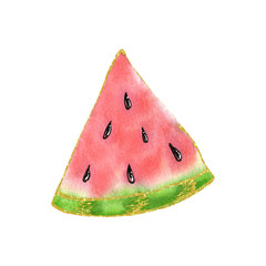 Wall Mural - Watercolor isolated watermelon illustration, organic summer food