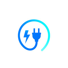 Poster - electric plug, vector logo