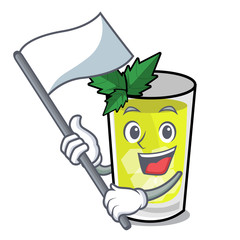 Poster - With flag mint julep mascot cartoon