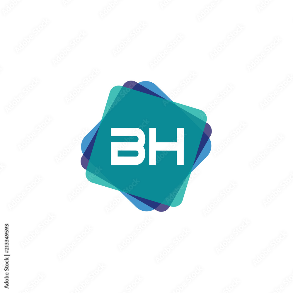 Initial Letter BH Logo Template Design Stock Vector | Adobe Stock