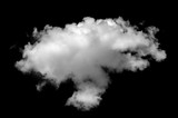 Fototapeta Niebo - Single white cloud isolated on black background and texture