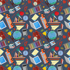 seamless pattern_1_on a school theme, the Association for educational institutions, the background is isolated