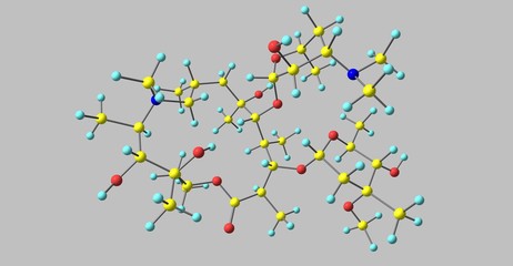 Poster - Azithromycin molecular structure isolated on grey