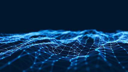 Leinwandbilder - Abstract technology background. Network connection structure. Science background. Big data digital background. 3d rendering.
