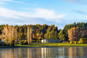 Beautiful scenery of Lake Te Anau in the morning.