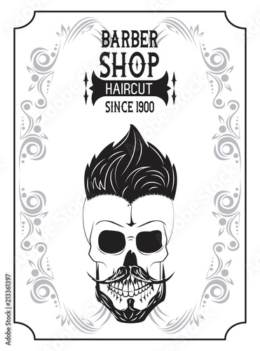 Barbershop Vintage Emblem With Skull Retro Drawings Vector Illustration Graphic Design Buy This Stock Vector And Explore Similar Vectors At Adobe Stock Adobe Stock