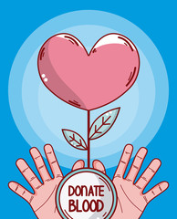 Sticker - Donate blood cartoons card