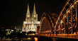 Cologne skyline night time