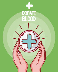 Sticker - Donate blood cartoons card