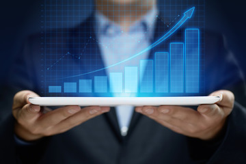 Wall Mural - financial graph. stock market chart. forex investment business internet technology concept