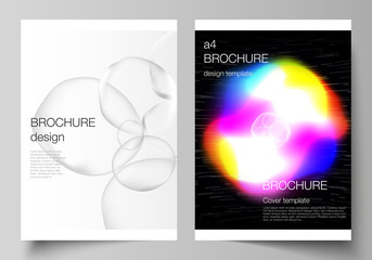 Poster - Vector layout of A4 format cover mockups design templates for brochure, magazine, flyer, report. Sci-fi technology design background. Abstract futuristic or medical consept backgrounds to choose from.