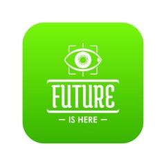 Wall Mural - Future glasses icon green vector isolated on white background
