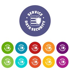 Poster - Service data security icons color set vector for any web design on white background