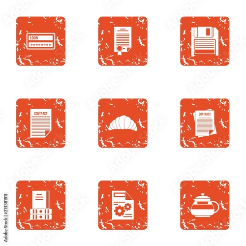 Documented icons set Poster Mural XXL
