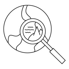Poster - Global search icon. Outline global search vector icon for web design isolated on white background