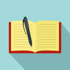 Poster - open notebook icon. flat illustration of open notebook vector icon for web design