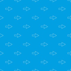 Poster - Right arrow with bubble contour pattern vector seamless blue repeat for any use