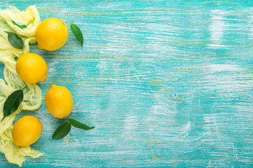 Lemons on wooden table