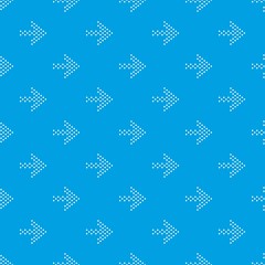 Poster - Small dots right arrow pattern vector seamless blue repeat for any use