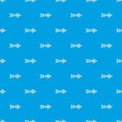 Poster - Linear black arrow pattern vector seamless blue repeat for any use