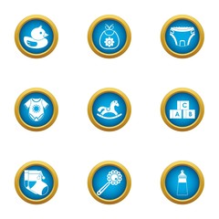 Poster - Time of growth icons set. Flat set of 9 time of growth vector icons for web isolated on white background