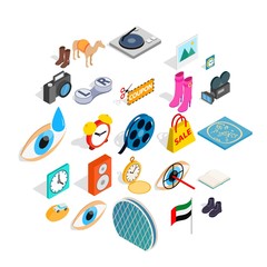 Poster - Brand of clothing icons set. Isometric set of 25 brand of clothing vector icons for web isolated on white background