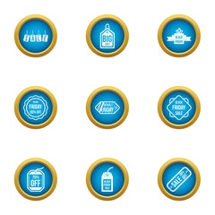 Poster - Discount time icons set. Flat set of 9 discount time vector icons for web isolated on white background