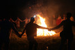 © lctishka - Vologda, July 2018, the day of Ivan the bath. People dance around the fire.