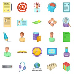 Poster - Order icons set. Cartoon set of 25 order vector icons for web isolated on white background