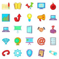 Poster - Manager icons set. Cartoon set of 25 manager vector icons for web isolated on white background