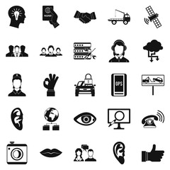 Poster - Earphones icons set. Simple set of 25 earphones vector icons for web isolated on white background