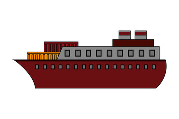 Canvas Print - container ship boat transport maritime