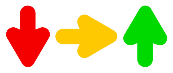 Aufkleber - Arrow up, right and down – vector