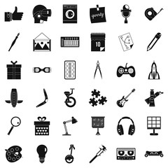 Poster - Creative working icons set. Simple style of 36 creative working vector icons for web isolated on white background