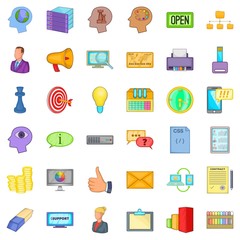 Poster - Best idea icons set. Cartoon style of 36 best idea vector icons for web isolated on white background