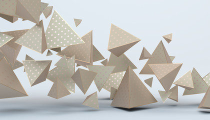 Poster - Abstract 3d rendering of geometric shapes. Modern polygonal background design for poster, cover, branding, banner, placard.