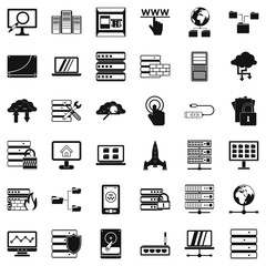 Poster - Data protection icons set. Simple style of 36 data protection vector icons for web isolated on white background