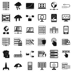 Poster - Data file icons set. Simple style of 36 data file vector icons for web isolated on white background