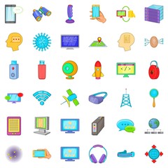 Poster - Information cloud icons set. Cartoon style of 36 information cloud vector icons for web isolated on white background