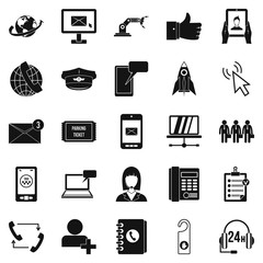 Poster - Call on business icons set. Simple set of 25 call on business vector icons for web isolated on white background
