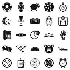 Poster - Watch icons set. Simple set of 25 watch vector icons for web isolated on white background