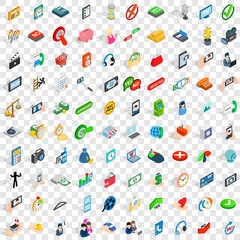 Poster - 100 communication icons set in isometric 3d style for any design vector illustration