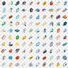 Poster - 100 device icons set in isometric 3d style for any design vector illustration