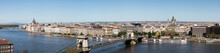 Wide Panoramic View Of Budapest And Danube River