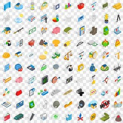 Poster - 100 feedback icons set in isometric 3d style for any design vector illustration
