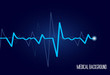 © Riksa - Healthcare medical vector background with heart cardiogram. Cardiology concept with pulse rate diagram
